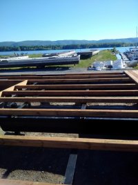 Photos steel pontoons deck being installed
